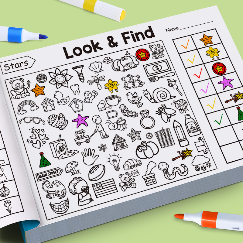 Kids Toys Set - Children's Hidden Object Coloring Book Kids