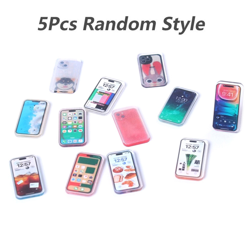 Kids Toys Smartphone - **5Pcs 1:12 Dollhouse Miniature Mobile Phone
