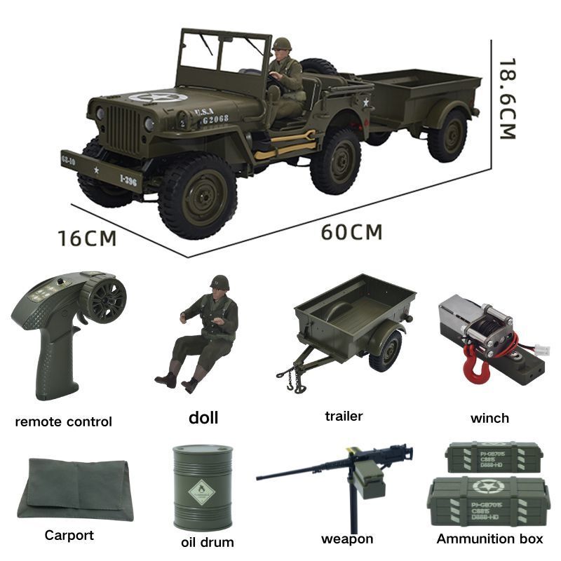 JJRC C8815 RC Car 1941 JEEP WI - đánh giá và giá Kids Toys Under $10