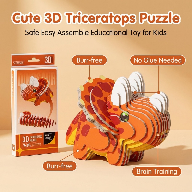 4PCS 3D Dinosaur Puzzle Set -  - đánh giá và giá Dinosaur Figurine Set