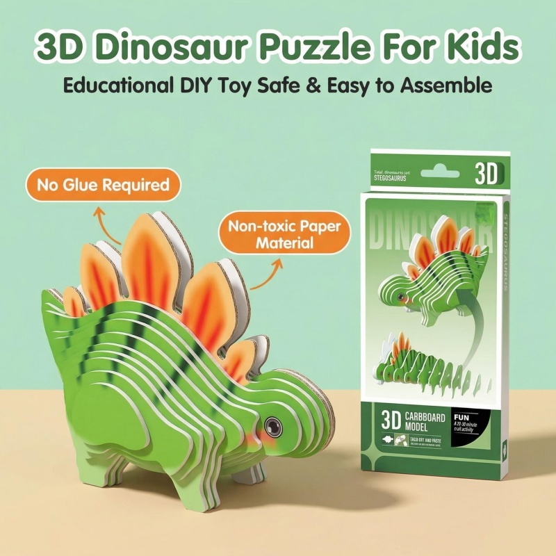 4PCS 3D Dinosaur Puzzle Set -  - đánh giá và giá Dinosaur Figurine Set